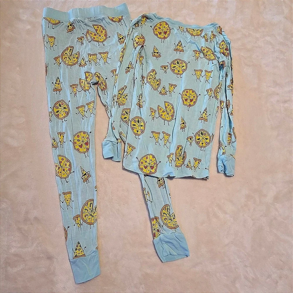 Little Sleepies Pizza Pals 4T Toddler Bamboo Pajama Set Unisex